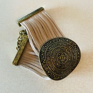 Suede and Brass Bracelet